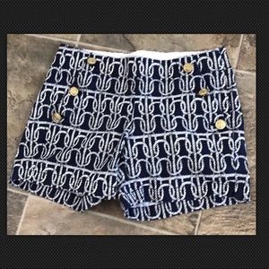 J.Crew Chino Navy Blue and White Shorts